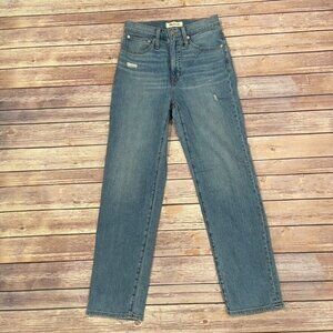 Madewell Classic Straight Jeans M3004 Distressed Medium Wash
